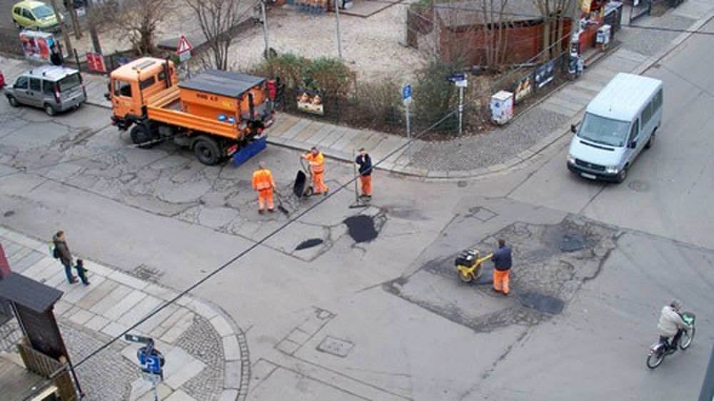 Städtische Flicktruppe im Einsatz