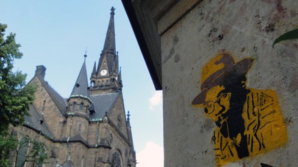 Graffito am Martin-Luther-Platz