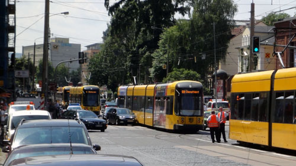 Škoda gegen Straßenbahn